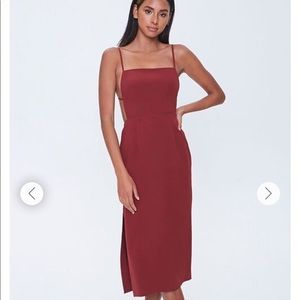Tie back slip midi dress NWT S